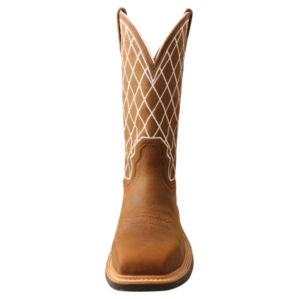 Twisted X Brown And White 11 Inch Nano Toe Western Womens Work Boots WXBN002