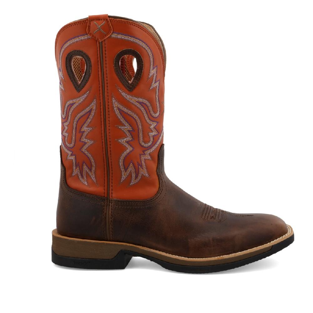 Twisted X Brown/Orange Tech X 12 Inch Wide Square Toe Men's Western Boots MXW0006