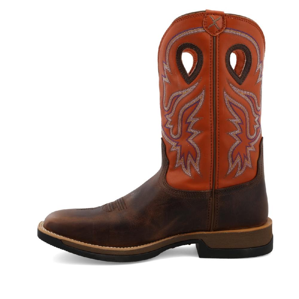 Twisted X Brown/Orange Tech X 12 Inch Wide Square Toe Men's Western Boots MXW0006