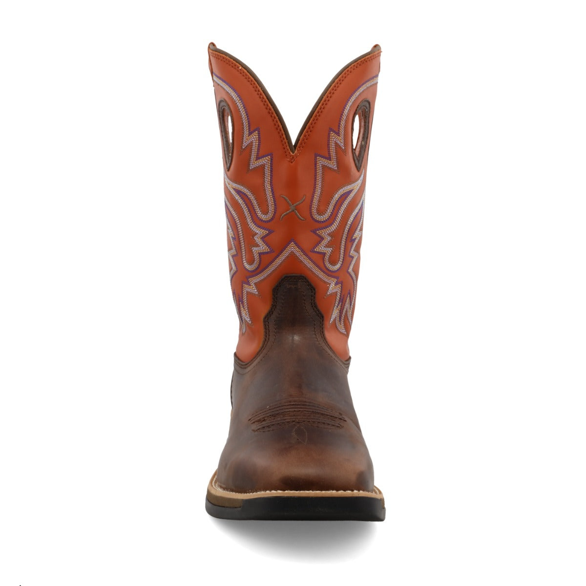 Twisted X Brown/Orange Tech X 12 Inch Wide Square Toe Men's Western Boots MXW0006