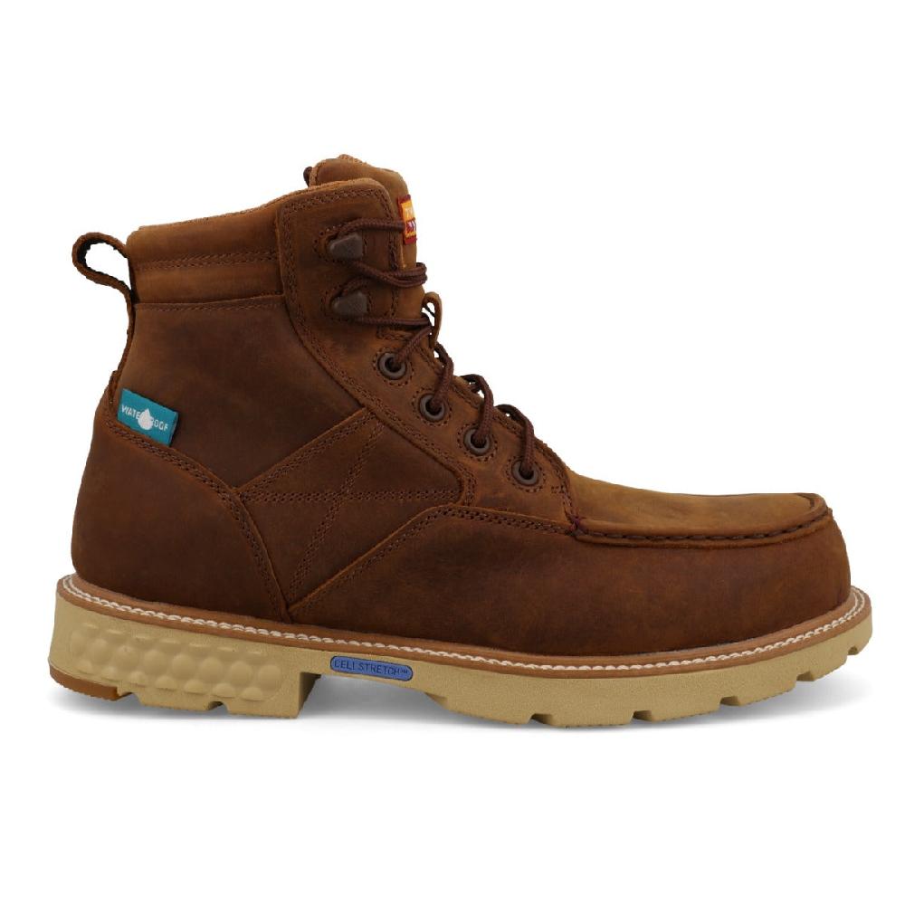 Twisted X Brown Waterproof Nano Composite Safety Toe CellStrech Men's 6 Inch Workboots MXCNW04
