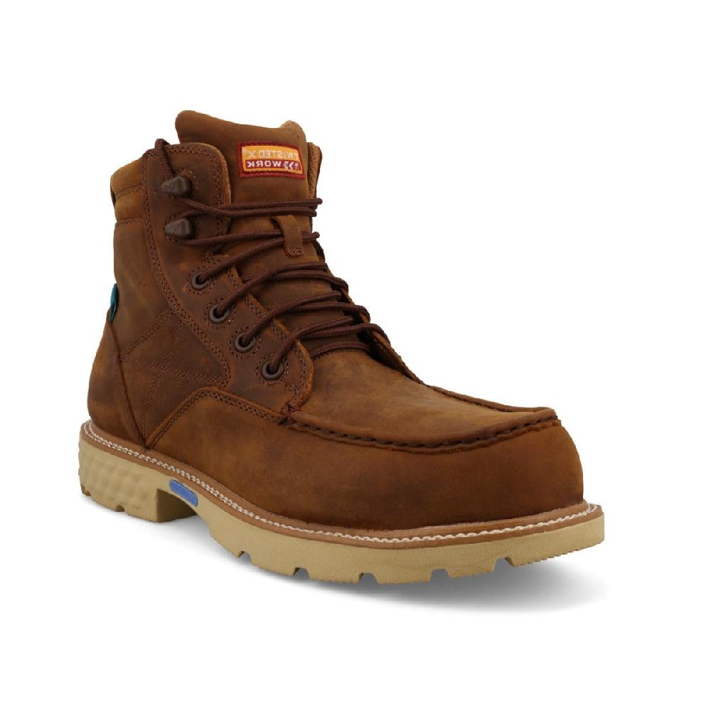 Twisted X Brown Waterproof Nano Composite Safety Toe CellStrech Men's 6 inch Workboots MXCNW04