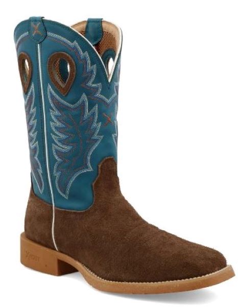 Twisted X Brown with Blue Top Mens 12 inch Tech X Western Boots MXTR002