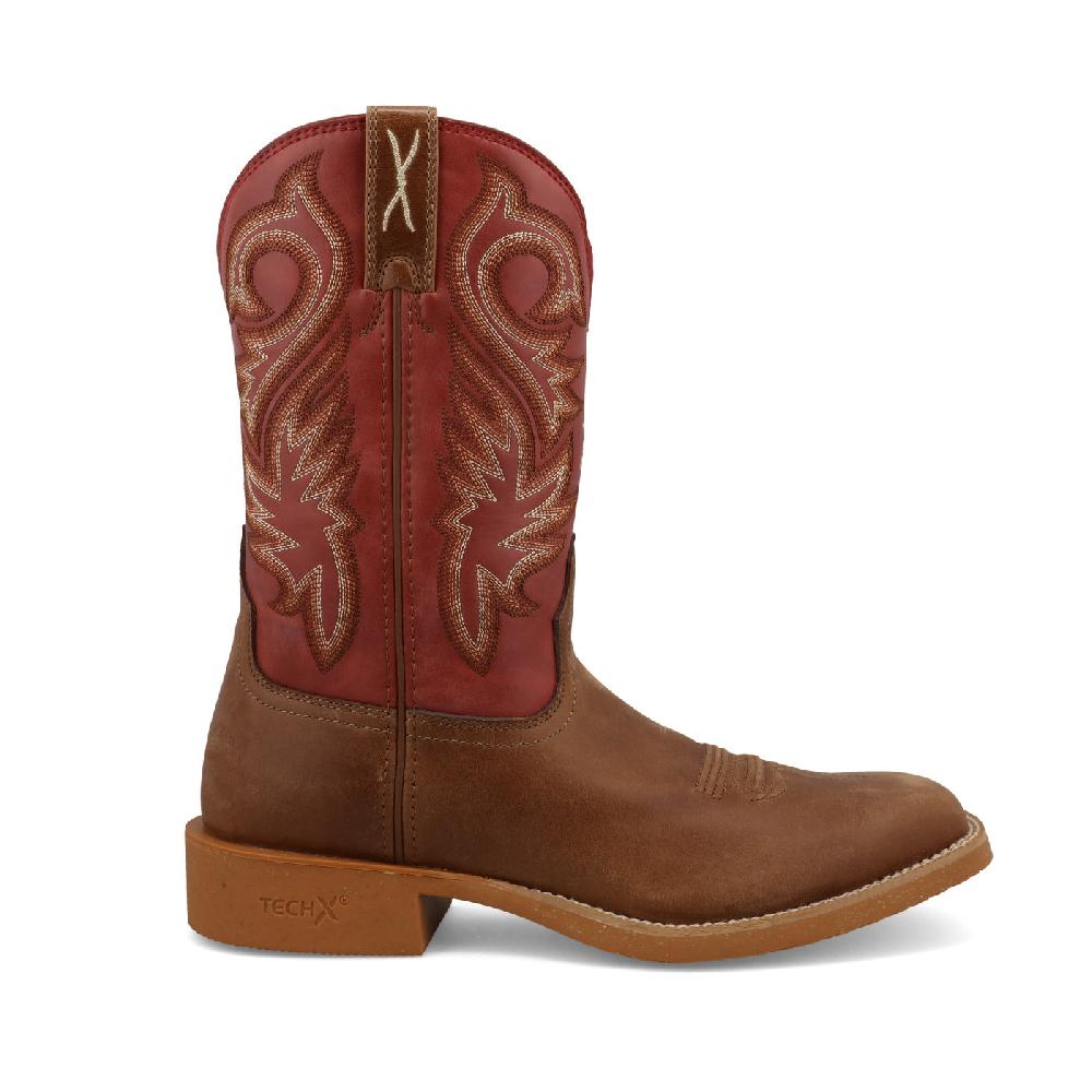 Twisted X Brown With Red Top Tech X 11 Inch Men's Western Boots MXTR010