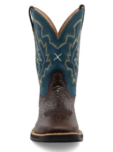 Twisted X Chocolate/Blue 11 Inch Tech X Men's Wide Square Toe Western Boots MXW0002