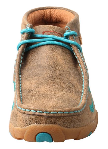 Twisted X Chukka Brown And Turquoise Round Toe Womens Driving Moc WDM0117