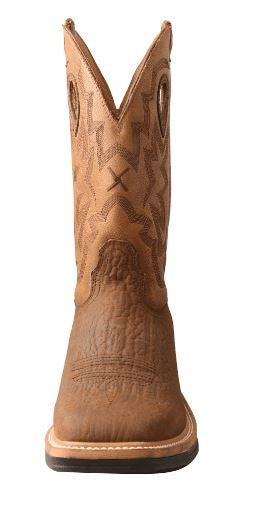 Twisted X Dark Brown/Tan Men's Lite Western Waterproof Work Boot MLCWW05