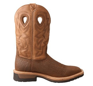 Twisted X Dark Brown/Tan Men's Lite Western Waterproof Work Boot MLCWW05