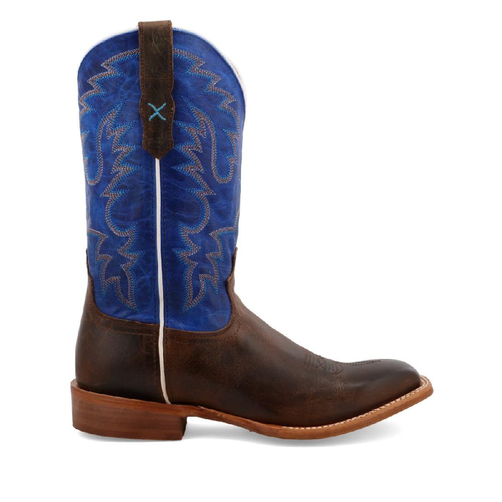 Twisted X Dark Chocolate & Brilliant Blue 12 Inch Rancher Men's Wide Square Toe Western Boots MRAL029