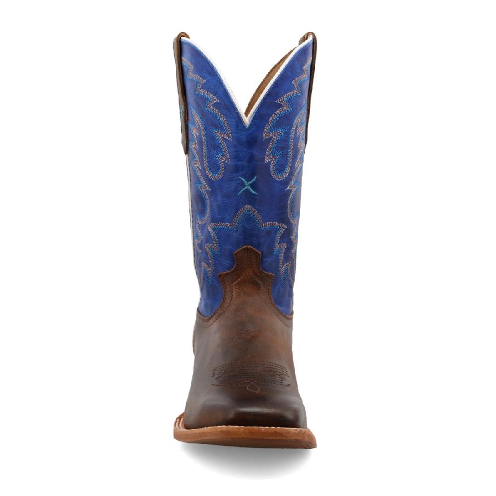 Twisted X Dark Chocolate & Brilliant Blue 12 Inch Rancher Men's Wide Square Toe Western Boots MRAL029