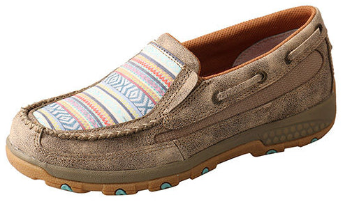 Twisted X Dusty Tan with Multi Women's Boat Shoe Driving Mock with CellStretch WXC0008