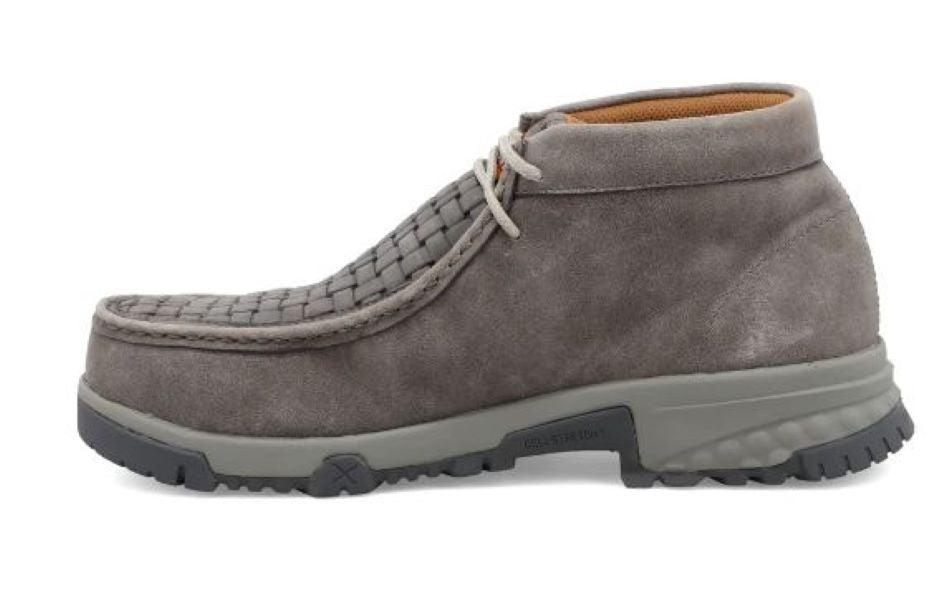 Twisted X Grey Nano Composite Safety Toe CellStretch Work Chukka Mens Driving Moc Boot MXCN001