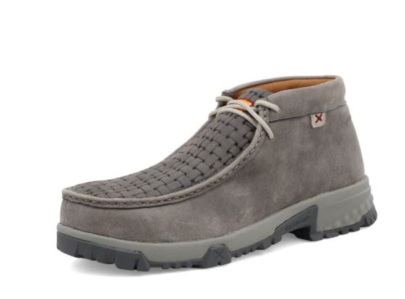 Twisted X Grey Nano Composite Safety Toe CellStretch Work Chukka Mens Driving Moc Boot MXCN001