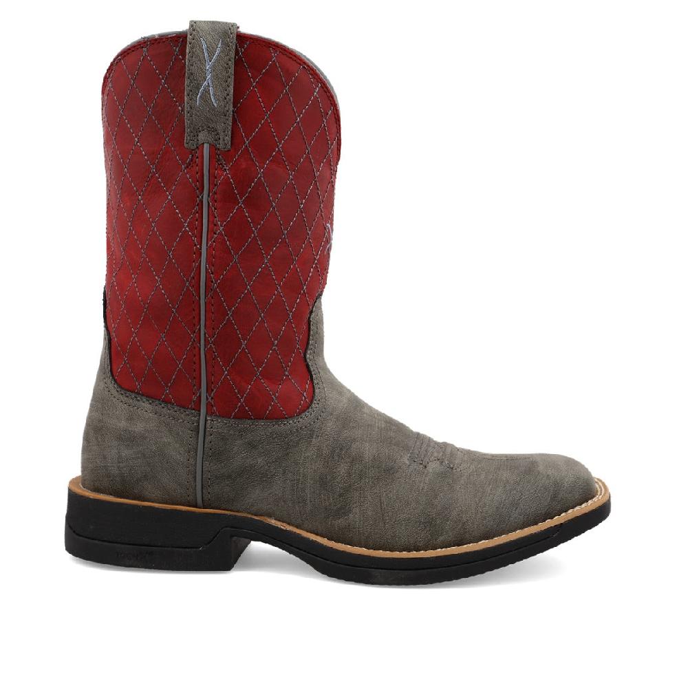 Twisted X Grey/Red Tech X 11 Inch Wide Square Toe Men's Western Boots MXW0005