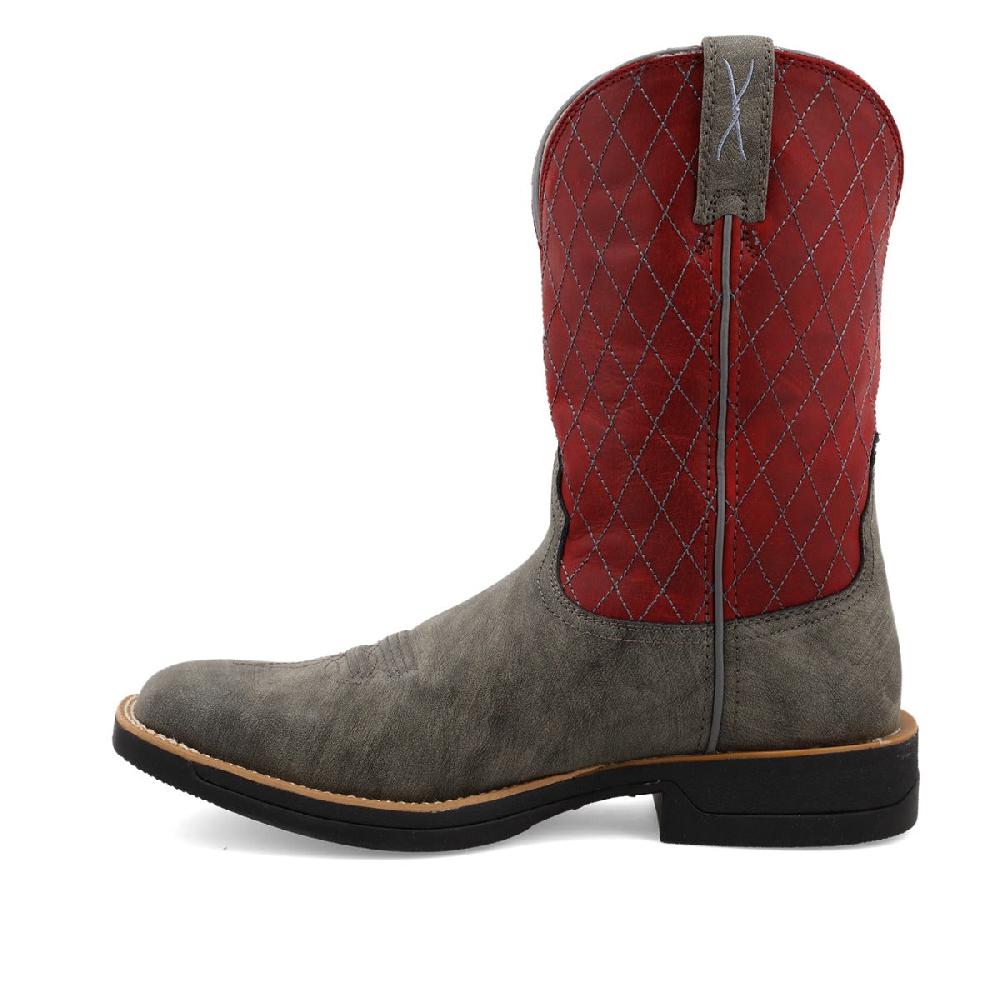 Twisted X Grey/Red Tech X 11 Inch Wide Square Toe Men's Western Boots MXW0005