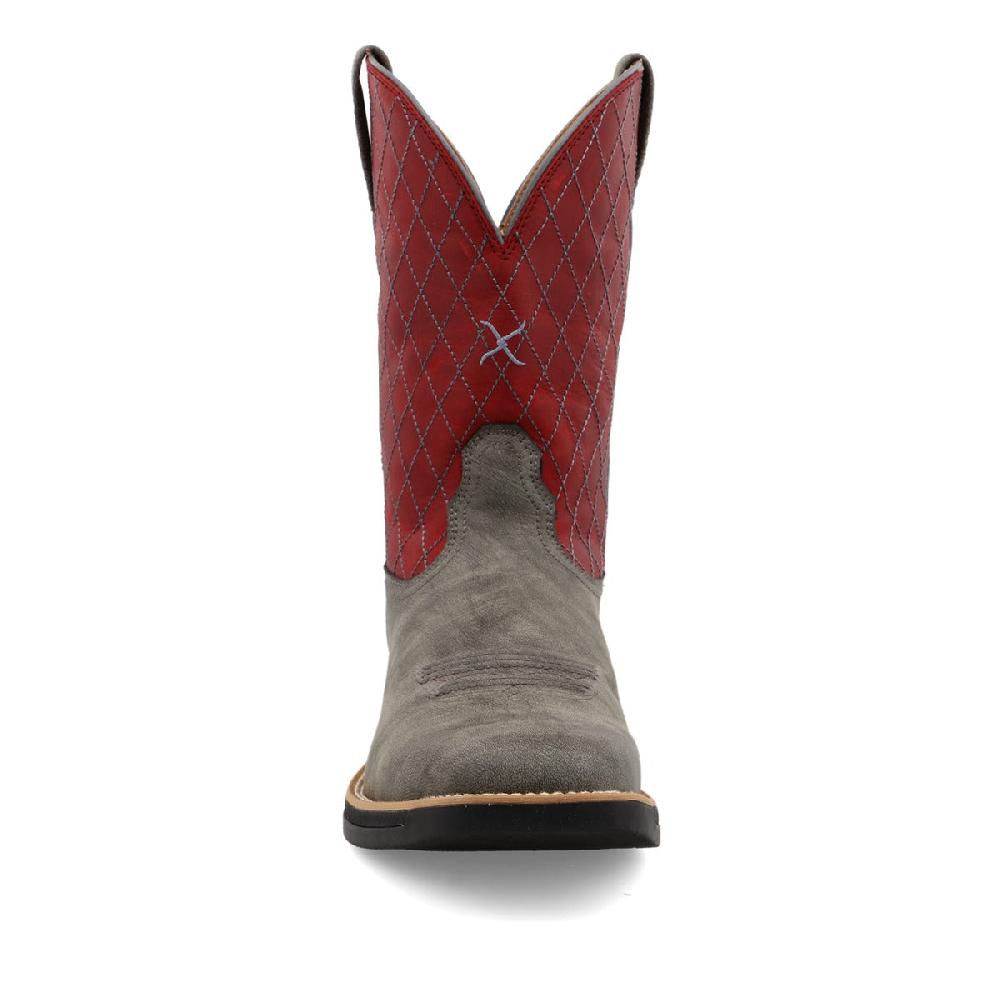 Twisted X Grey/Red Tech X 11 Inch Wide Square Toe Men's Western Boots MXW0005