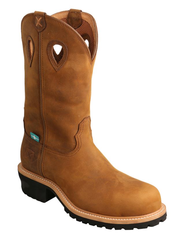 Twisted X Men's Brown Distressed Saddle Logger Boot MLGCW01