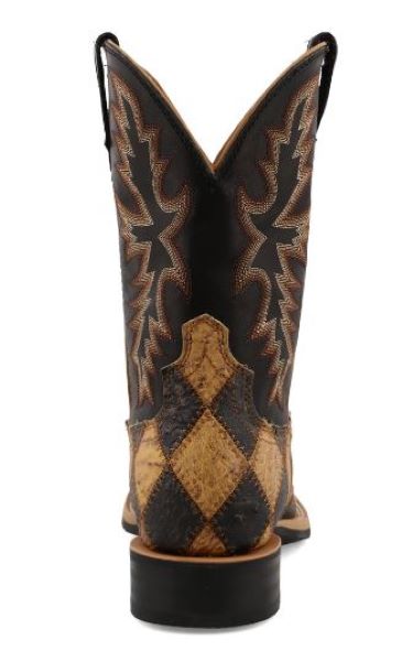 Twisted X Ostrich Patches 11 Inch Ruff Stock Men's Wide Square Toe Boots MRS0071