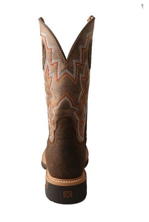 Twisted X Taupe/Bomber Men's 12 Inch Alloy Toe Lite Western Work Boot MLCA001