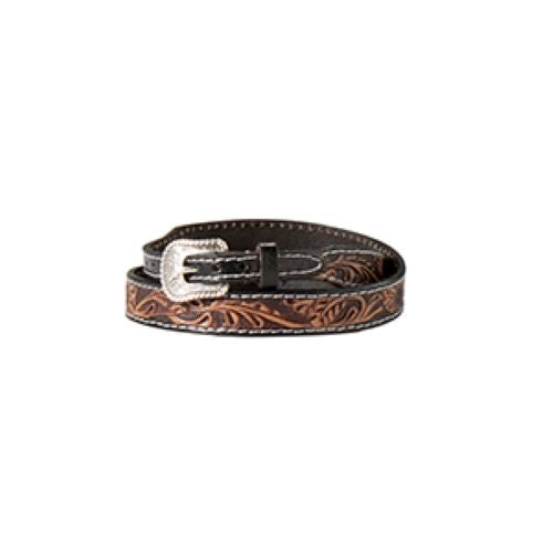 Twister Brown and Black Floral Hand Tooled Hatband 02807133