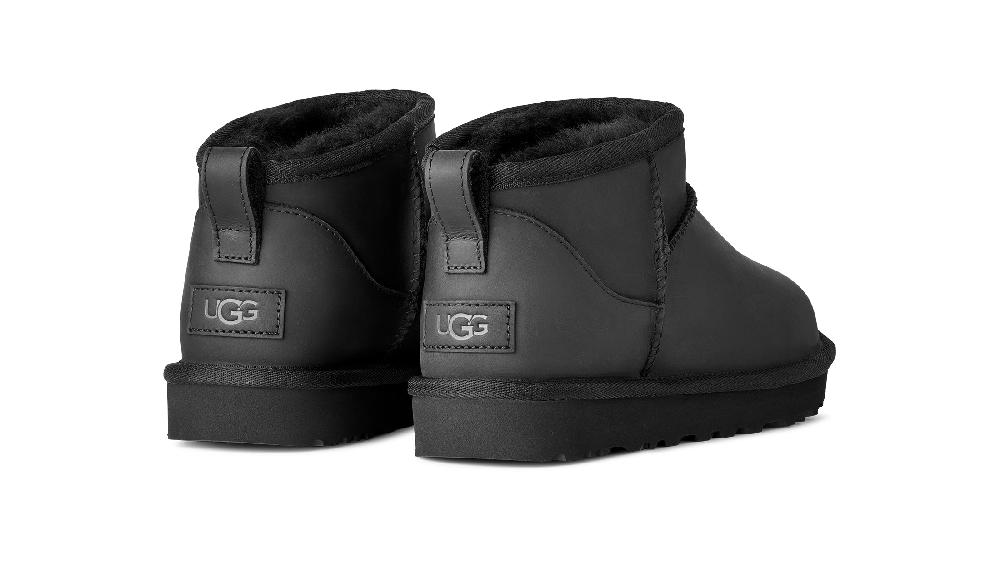 Ugg Black Classic Ultra Mini Leather Women's Boots 1174210-BLK