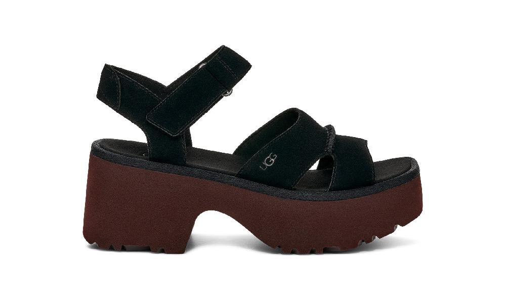 Ugg Black New Heights Women's Ankle Strap Sandals 1167475-BLK