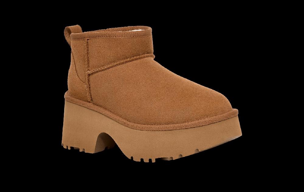 Ugg Chestnut Classic Ultra Mini New Heights Women's Booties 1158311-CHE