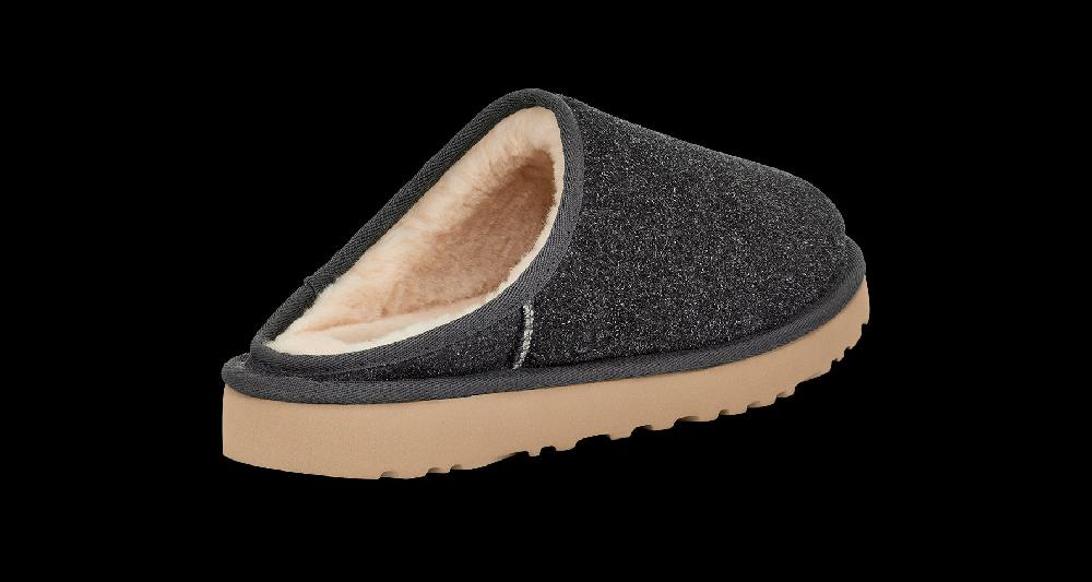 UGG Dark Grey Men's Classic Slip-On Shaggy Suede Slippers 1153104