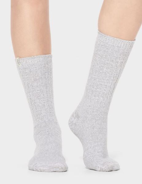 Ugg Seal Rib Knit Women's Slouch Crew Socks 1014832-SEAL