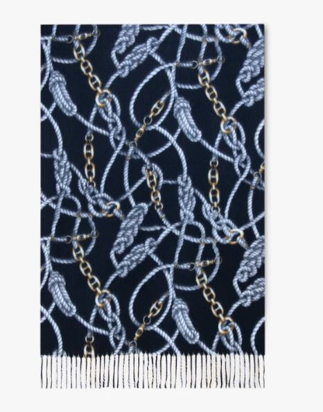 Very Moda Black Chain Pattern Womens Scarf FS40332-BK