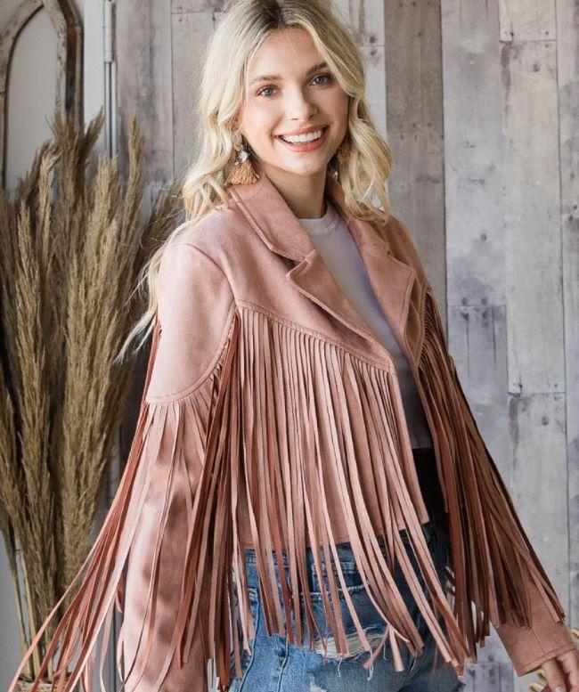 Veveret Mauve Suede Womens Moto Jacket VJ70272-MAUVE