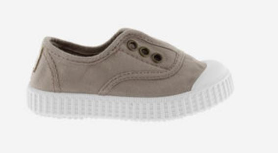 Victoria Beige Drec Canvas Elastic Plimsoll Toddler Shoes 106627