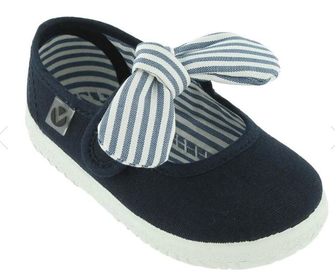 Victoria Ojala Marino Navy Strip Ribbon Mary Jane Kids Shoes 105110
