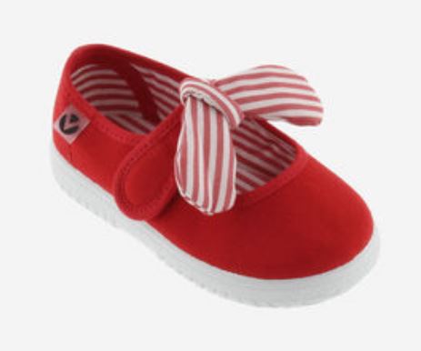Victoria Ojala Rojo Red Strip Ribbon Mary Jane Kids Shoes 105110