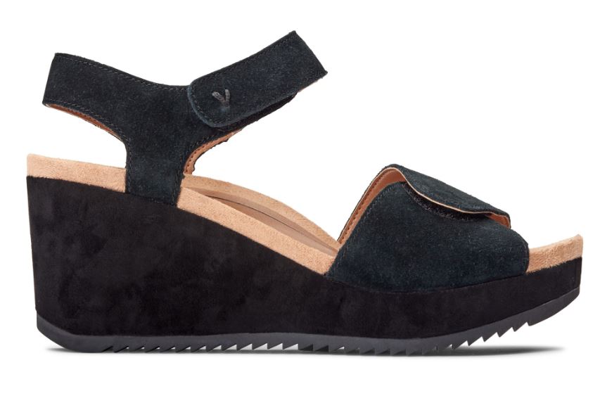 Vionic Astrid Black Platform Womens Comfort Sandals