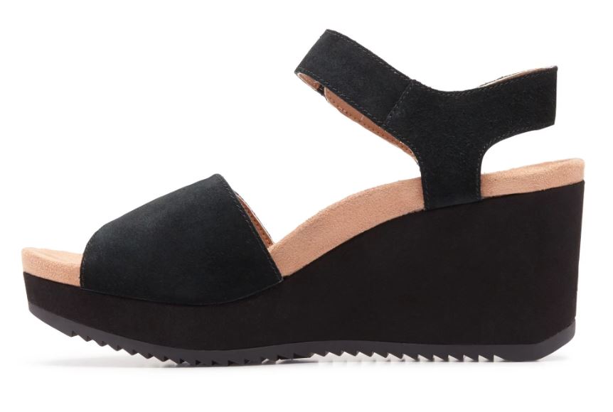 Vionic Astrid Black Platform Womens Comfort Sandals