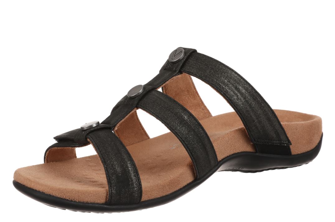 Vionic Black Amber Women's Slide Sandals AMBERSLIDE-001