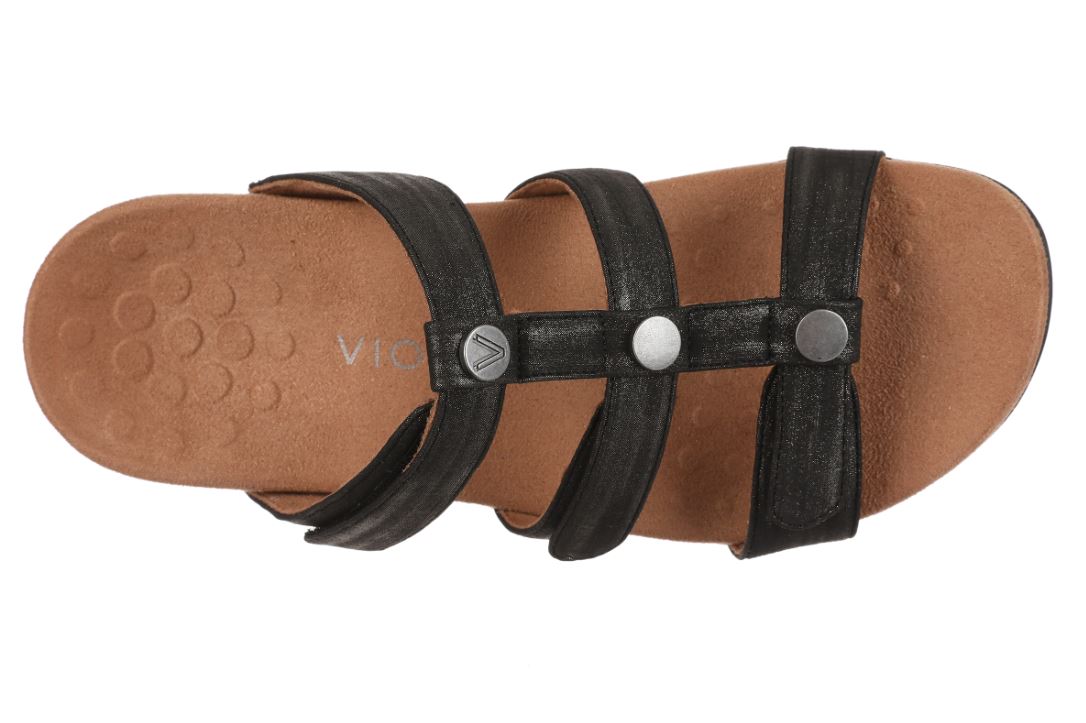 Vionic Black Amber Women's Slide Sandals AMBERSLIDE-001