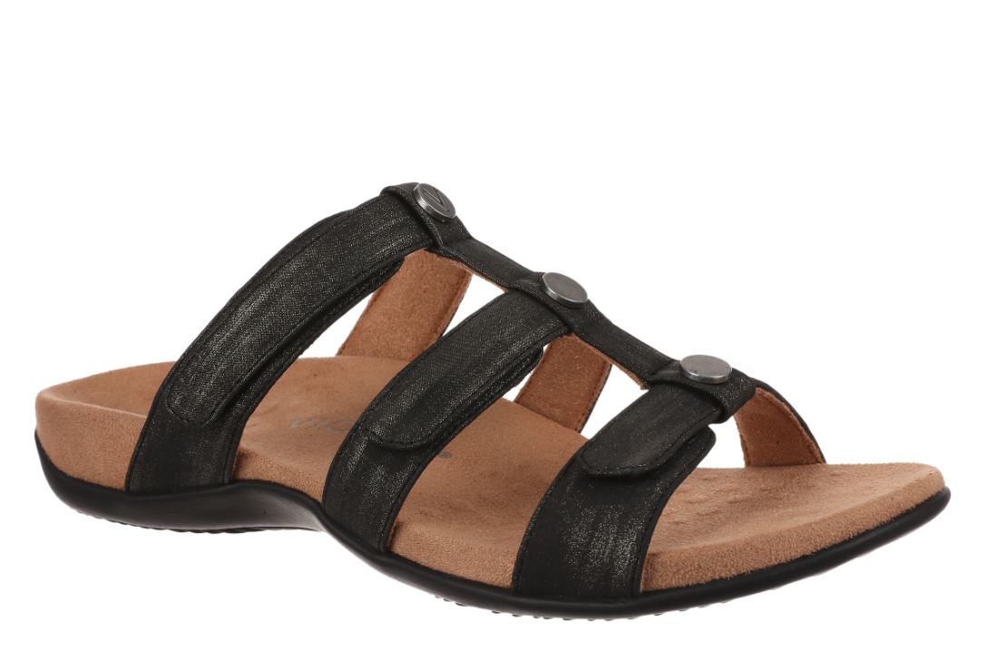 Vionic Black Amber Women's Slide Sandals AMBERSLIDE-001
