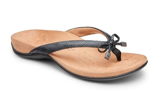 Vionic Black Basket Weave Bella Womens Comfort Thong Sandals