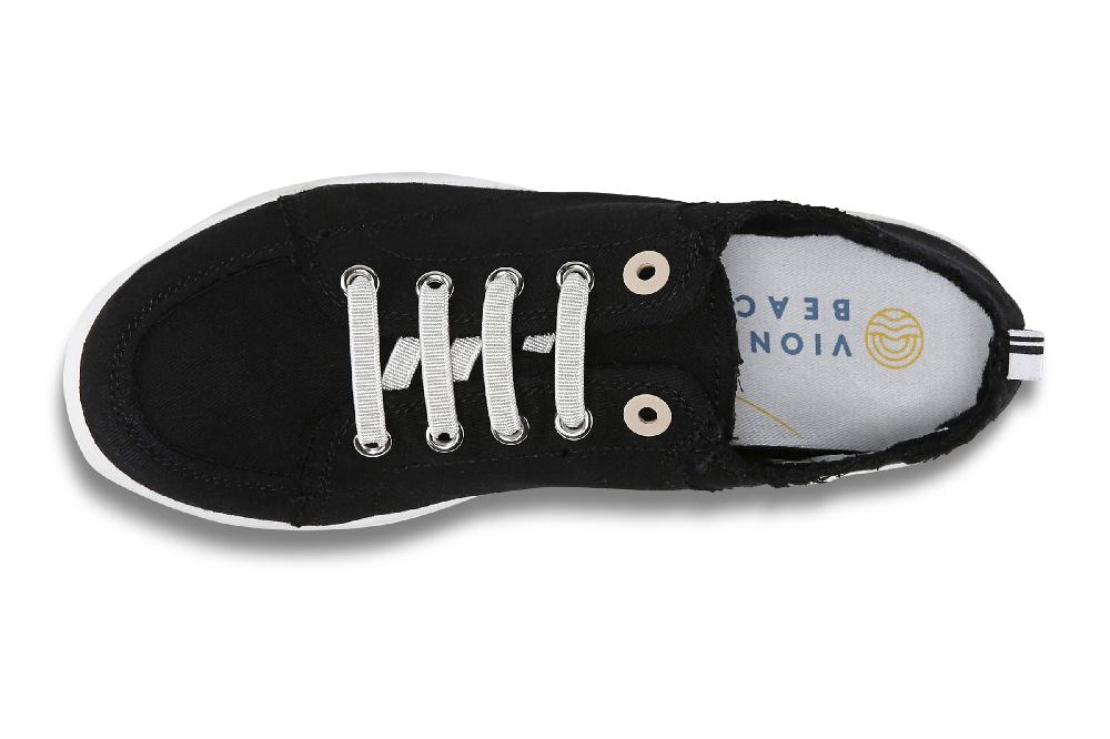 Vionic Black Beach Pismo Women's Casual Canvas Sneakers 10011625001