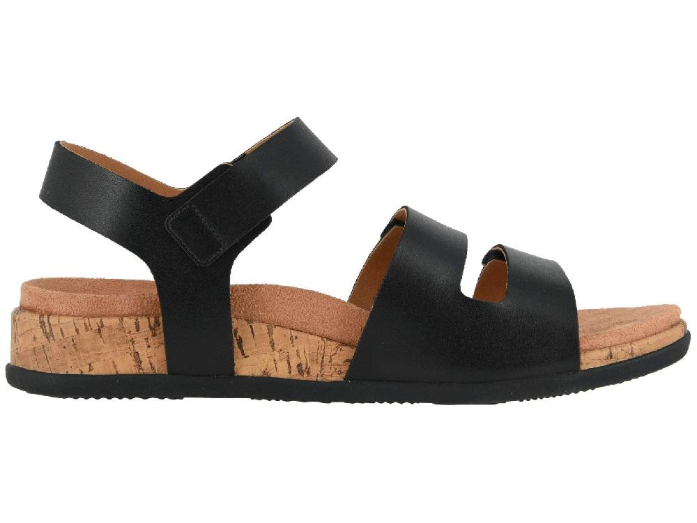 Vionic Black Colleen Womens Comfort Adjustable Strap Strap Sandals