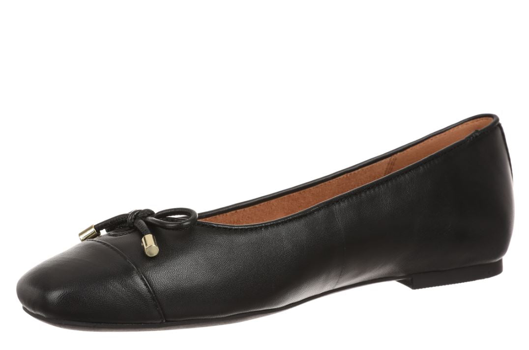Vionic Black Leather Klara Women's Ballet Flats KLARA-001