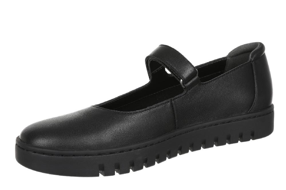 Vionic Black Leather Uptown Women's Mary Jane Flats J2229L1001