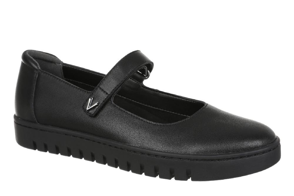 Vionic Black Leather Uptown Women's Mary Jane Flats J2229L1001