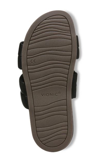 Vionic Black Mayla Double Strap Womens Sandals