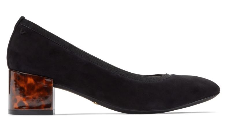 Vionic Black Natalie Womens Block Heel Dress Pump