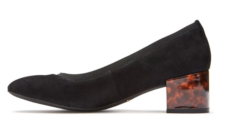 Vionic Black Natalie Womens Block Heel Dress Pump