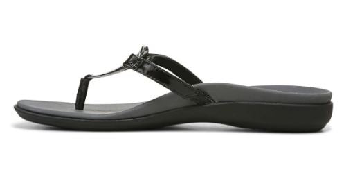 Vionic Black Raysa Toe Post Womens Comfort Sandals