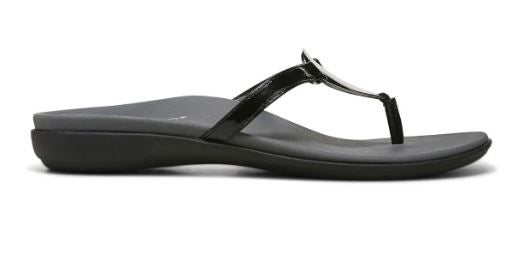 Vionic Black Raysa Toe Post Womens Comfort Sandals